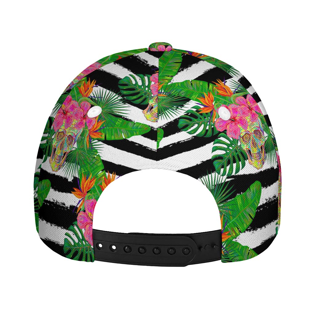 Aloha Skull Striped Pattern Print Baseball Cap