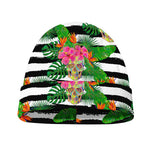 Aloha Skull Striped Pattern Print Beanie