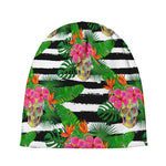 Aloha Skull Striped Pattern Print Beanie