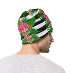 Aloha Skull Striped Pattern Print Beanie