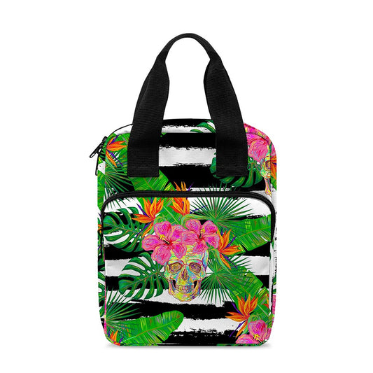 Aloha Skull Striped Pattern Print Bible Tote Bag