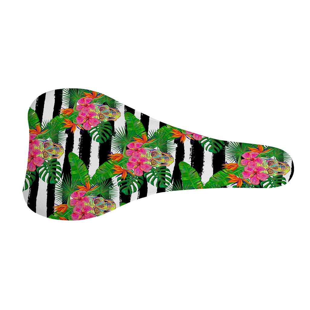 Aloha Skull Striped Pattern Print Bicycle Seat Cover