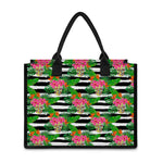 Aloha Skull Striped Pattern Print Canvas Tote Bag