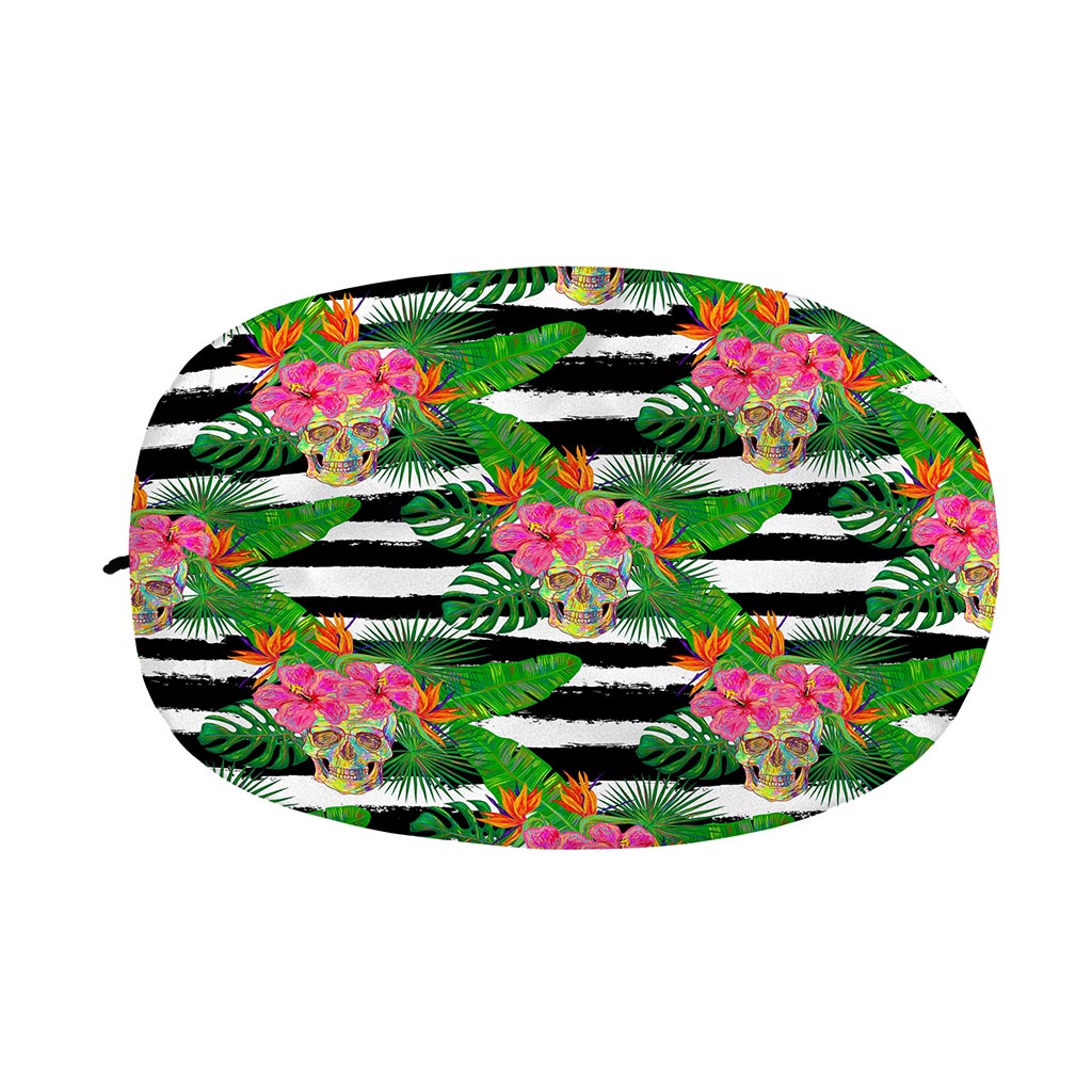 Aloha Skull Striped Pattern Print Car Side Mirror Covers