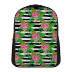 Aloha Skull Striped Pattern Print Casual Backpack