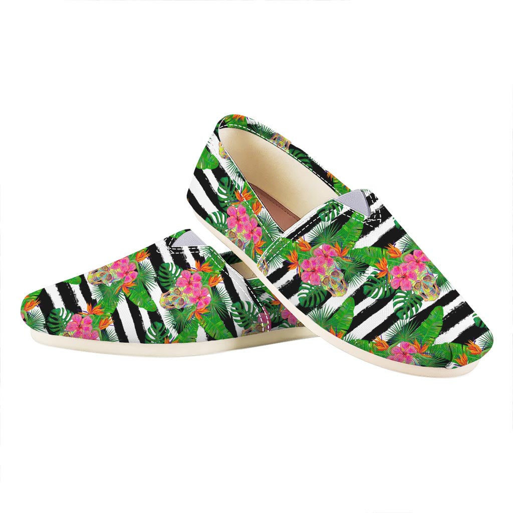 Aloha Skull Striped Pattern Print Casual Shoes