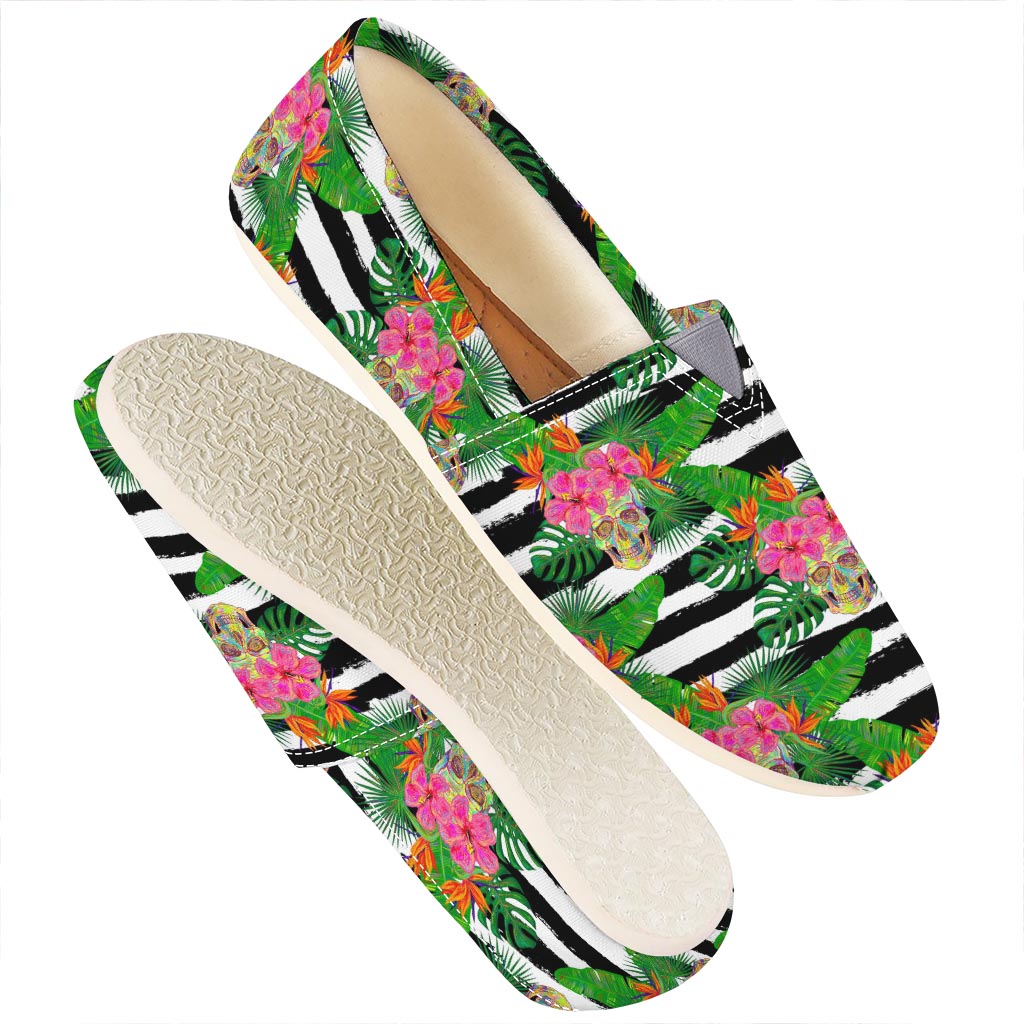 Aloha Skull Striped Pattern Print Casual Shoes