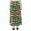 Aloha Skull Striped Pattern Print Chiffon Maxi Skirt