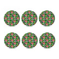 Aloha Skull Striped Pattern Print Coaster Set
