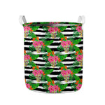 Aloha Skull Striped Pattern Print Collapsible Laundry Basket