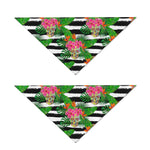 Aloha Skull Striped Pattern Print Dog Bandana
