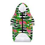 Aloha Skull Striped Pattern Print Dog Zip Up Hoodie
