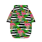 Aloha Skull Striped Pattern Print Dog Zip Up Hoodie