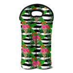 Aloha Skull Striped Pattern Print Double Neoprene Wine Tote