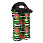Aloha Skull Striped Pattern Print Double Neoprene Wine Tote