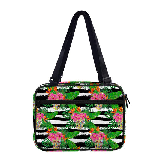 Aloha Skull Striped Pattern Print Double Strap Bible Bag