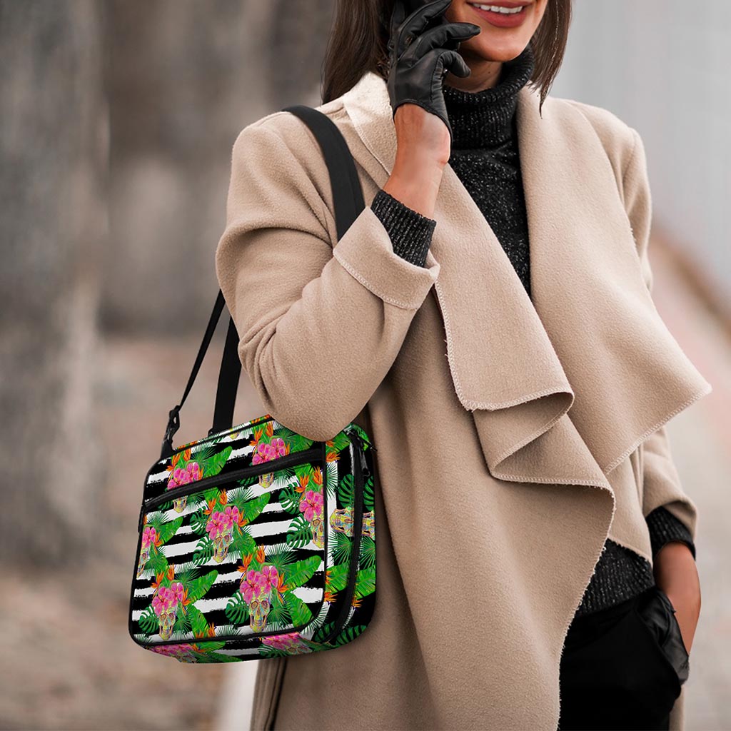 Aloha Skull Striped Pattern Print Double Strap Bible Bag