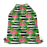 Aloha Skull Striped Pattern Print Drawstring Bag