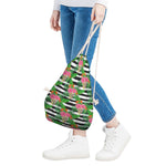 Aloha Skull Striped Pattern Print Drawstring Bag