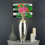 Aloha Skull Striped Pattern Print Drum Lamp Shade