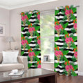 Aloha Skull Striped Pattern Print Extra Wide Grommet Curtains