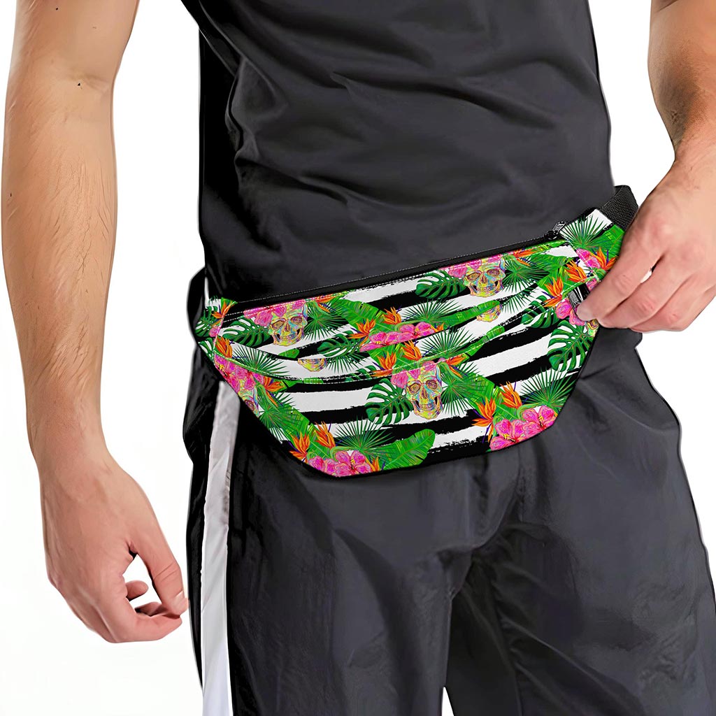 Aloha Skull Striped Pattern Print Fanny Pack