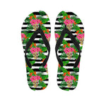 Aloha Skull Striped Pattern Print Flip Flops