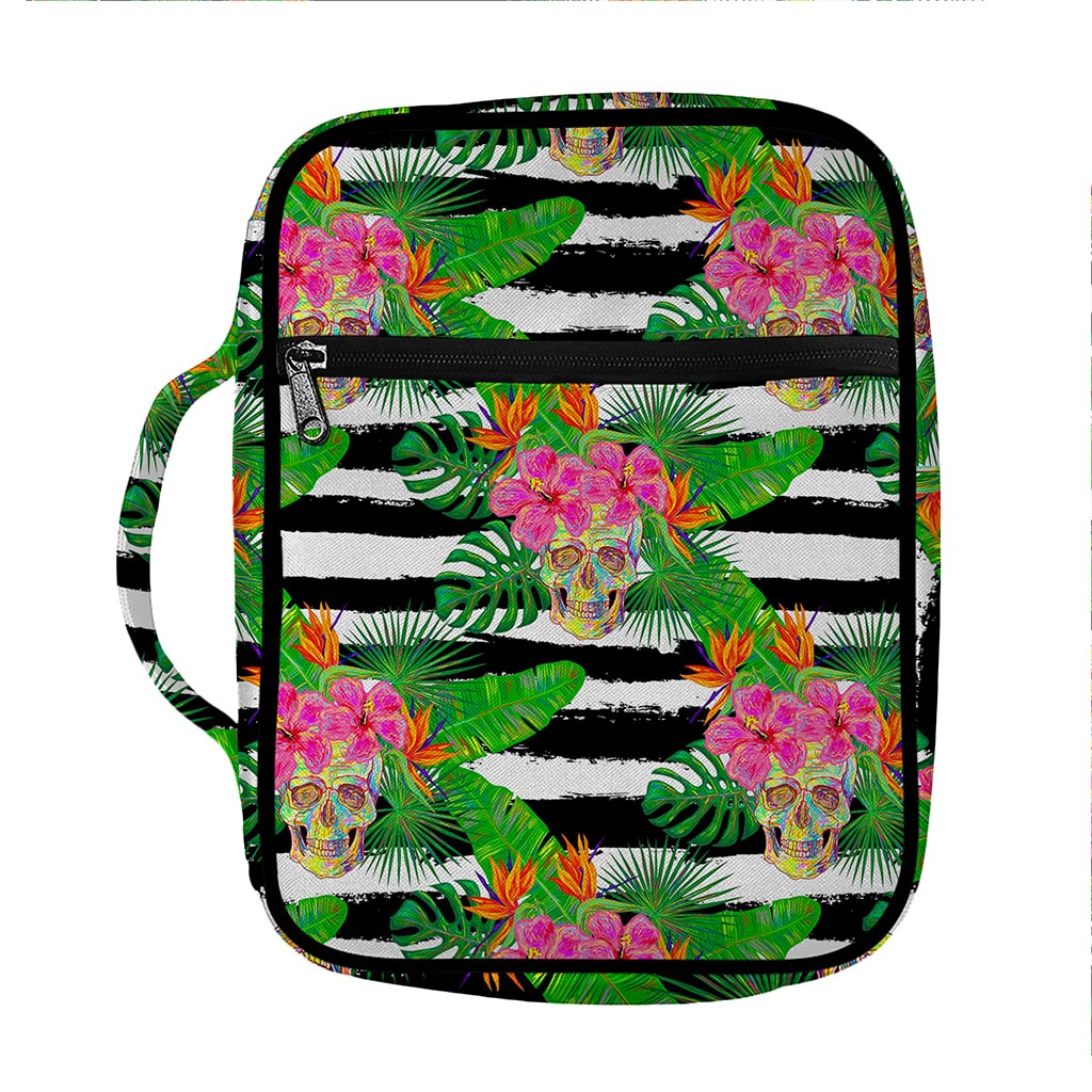 Aloha Skull Striped Pattern Print Front Pocket Bible Bag