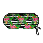 Aloha Skull Striped Pattern Print Glasses Case