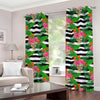 Aloha Skull Striped Pattern Print Grommet Curtains