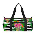 Aloha Skull Striped Pattern Print Gym Bag