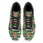 Aloha Skull Striped Pattern Print High Top Leather Sneakers