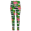 Aloha Skull Striped Pattern Print High-Waisted Pocket Leggings