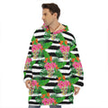 Aloha Skull Striped Pattern Print Hoodie Blanket