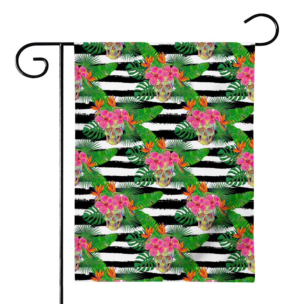 Aloha Skull Striped Pattern Print House Flag