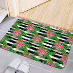 Aloha Skull Striped Pattern Print Indoor Door Mat
