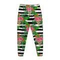 Aloha Skull Striped Pattern Print Jogger Pants