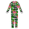 Aloha Skull Striped Pattern Print Jumpsuit