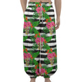 Aloha Skull Striped Pattern Print Lantern Pants
