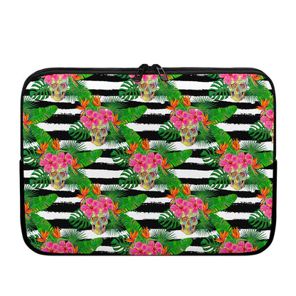 Aloha Skull Striped Pattern Print Laptop Sleeve