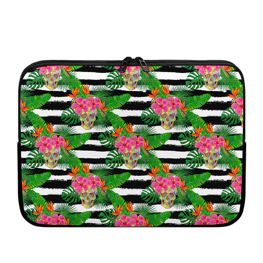 Aloha Skull Striped Pattern Print Laptop Sleeve