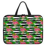 Aloha Skull Striped Pattern Print Laptop Sleeve With Handle