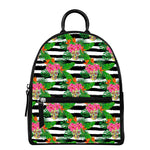 Aloha Skull Striped Pattern Print Leather Backpack