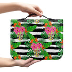 Aloha Skull Striped Pattern Print Leather Bible Cover