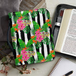 Aloha Skull Striped Pattern Print Leather Bible Cover