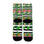 Aloha Skull Striped Pattern Print Long Socks