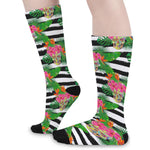 Aloha Skull Striped Pattern Print Long Socks