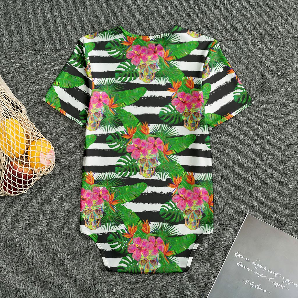 Aloha Skull Striped Pattern Print Men's Bodysuit
