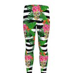 Aloha Skull Striped Pattern Print Men's leggings