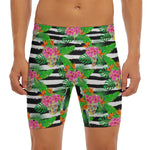 Aloha Skull Striped Pattern Print Men's Long Boxer Briefs
